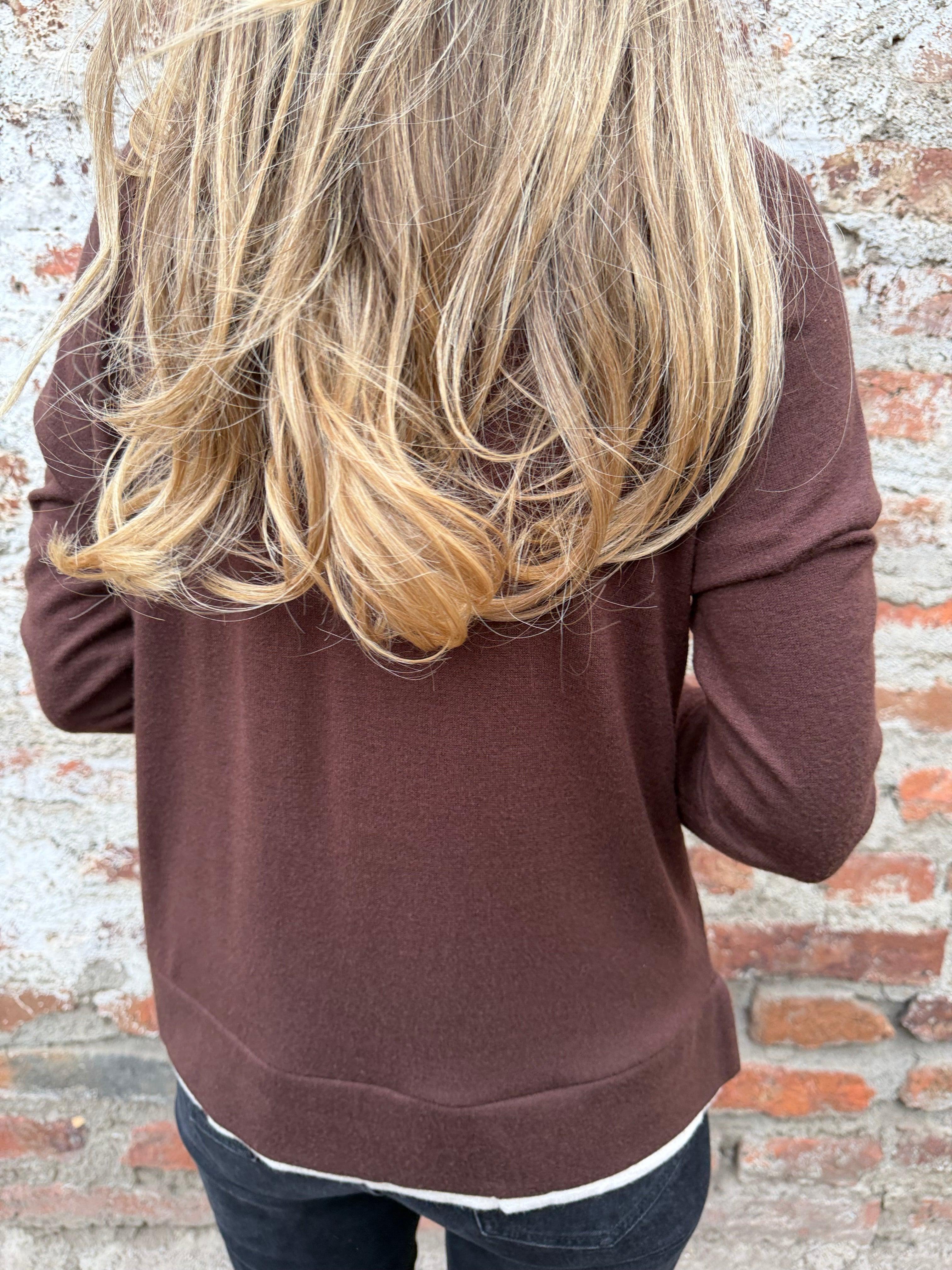 Polera lanilla doblez café