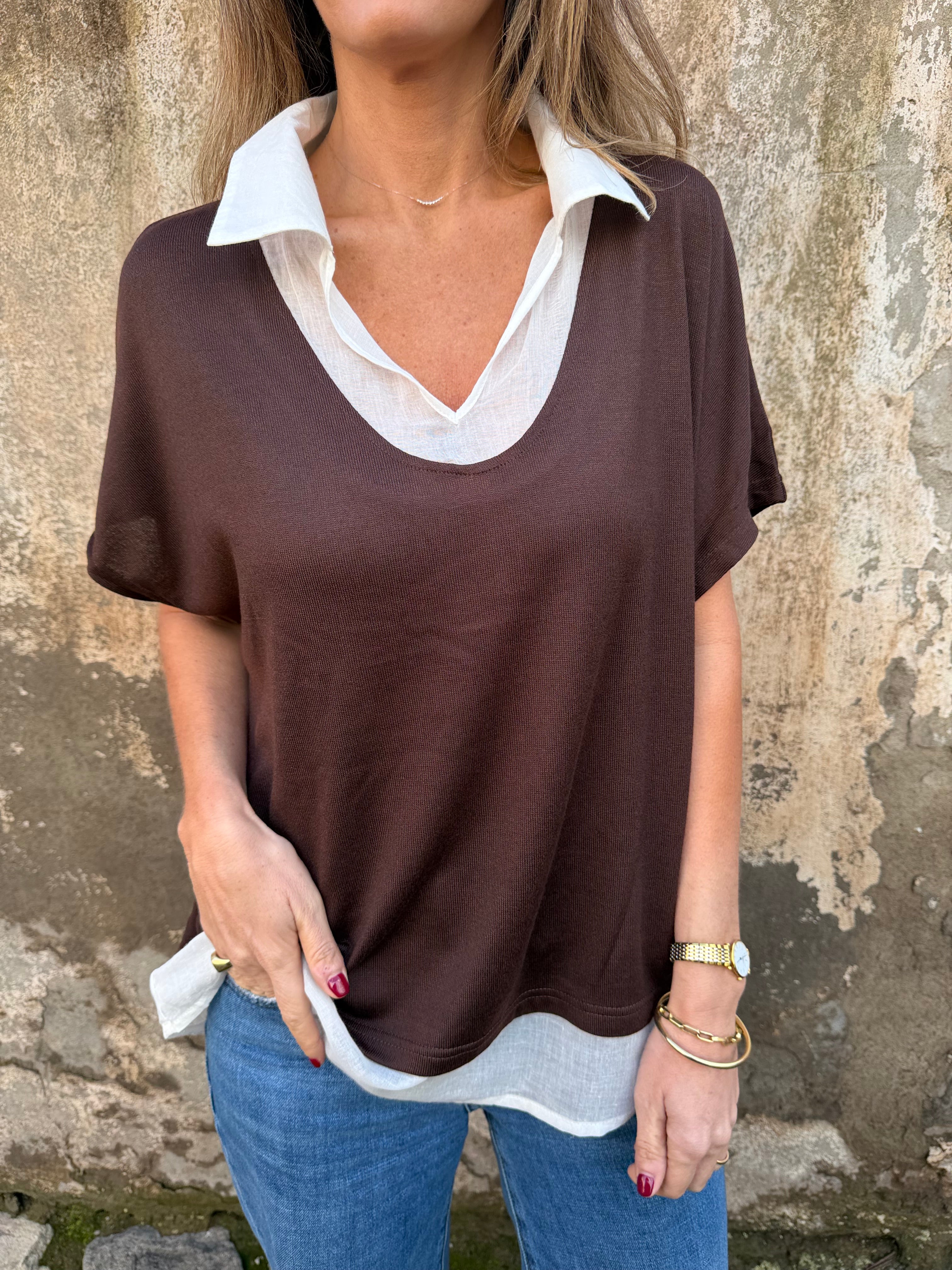 Blusa/ polera café