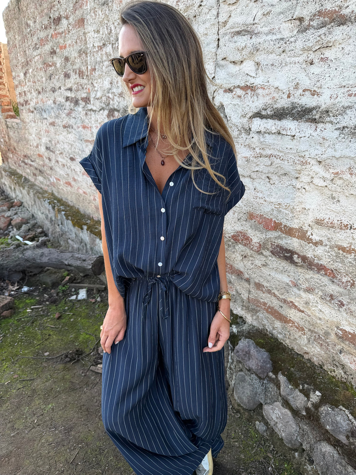 Set rayas azul