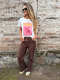Pantalón pretina irregular café