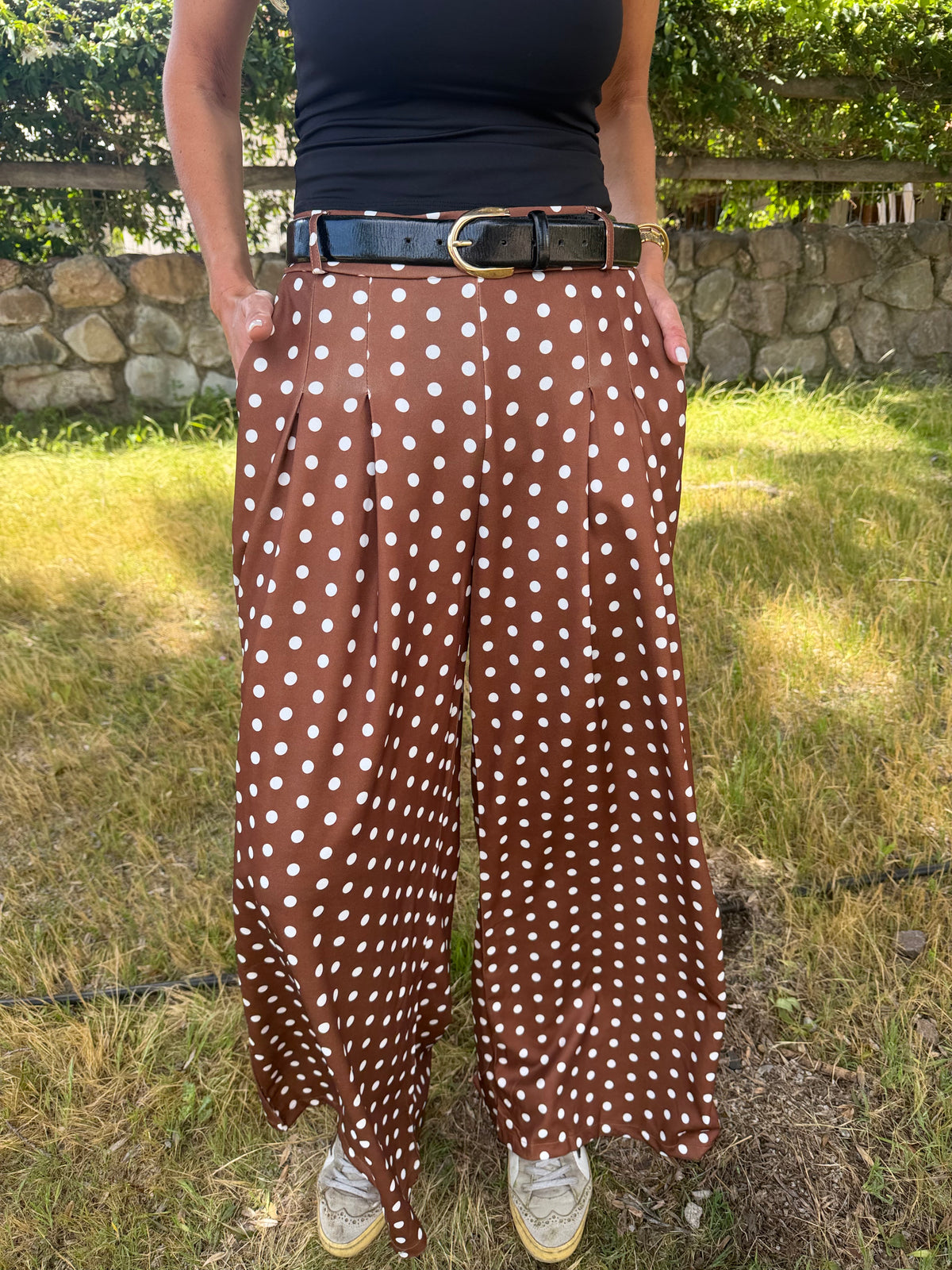 New palazo polca dots caramelo