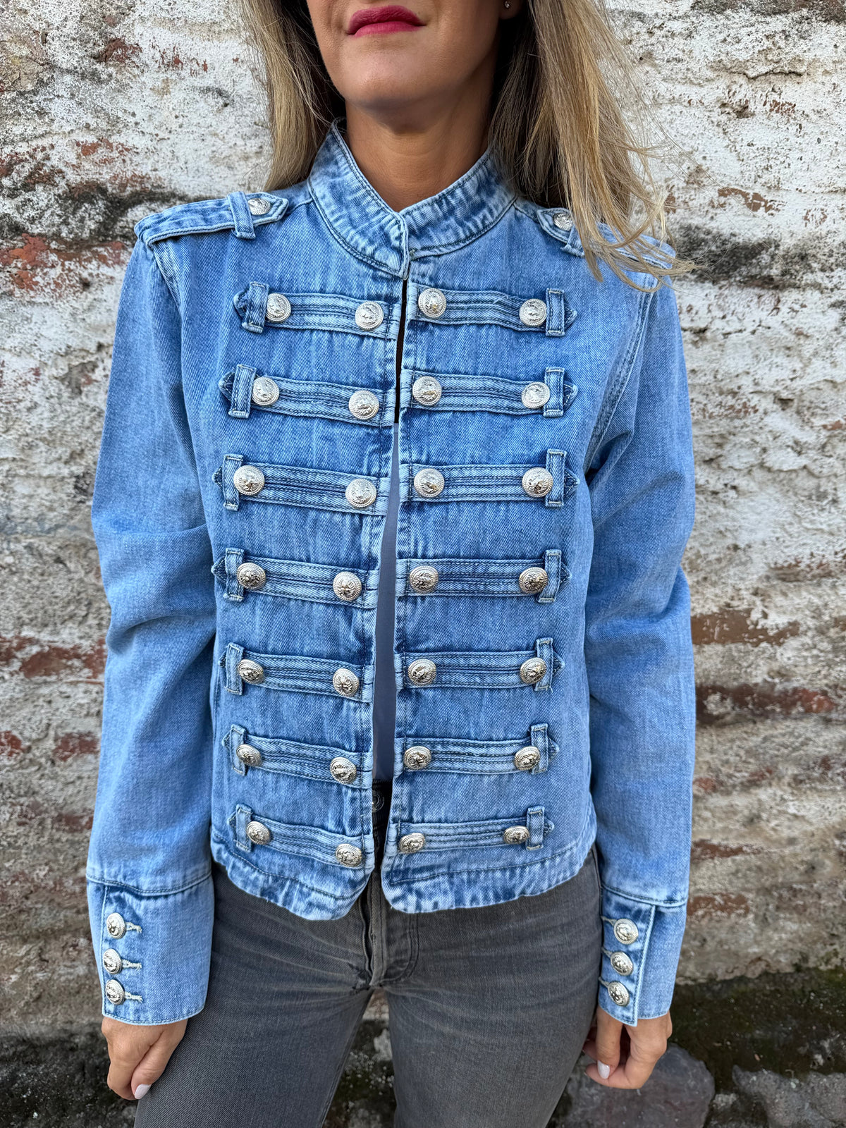 Chaqueta Napoleón zara azul medio
