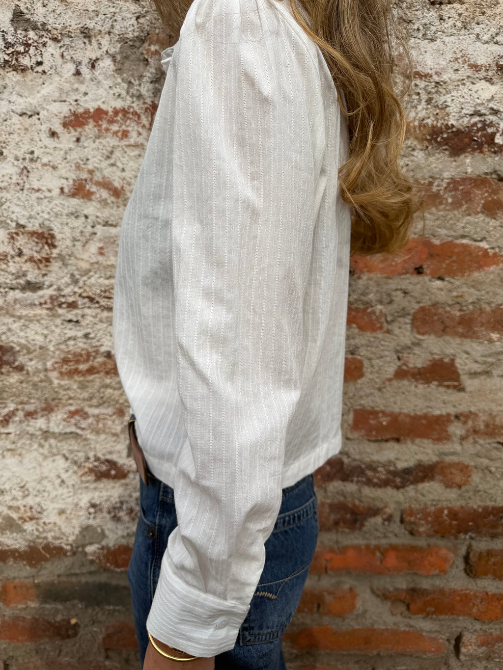 Blusa espigada blanca