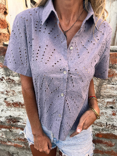 Blusa súper broderie gris