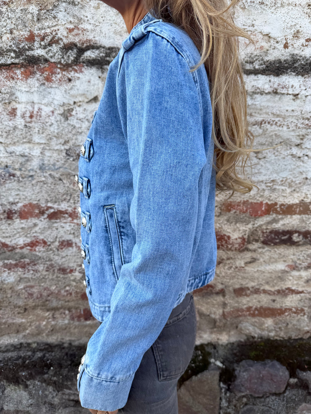 Chaqueta Napoleón zara azul medio