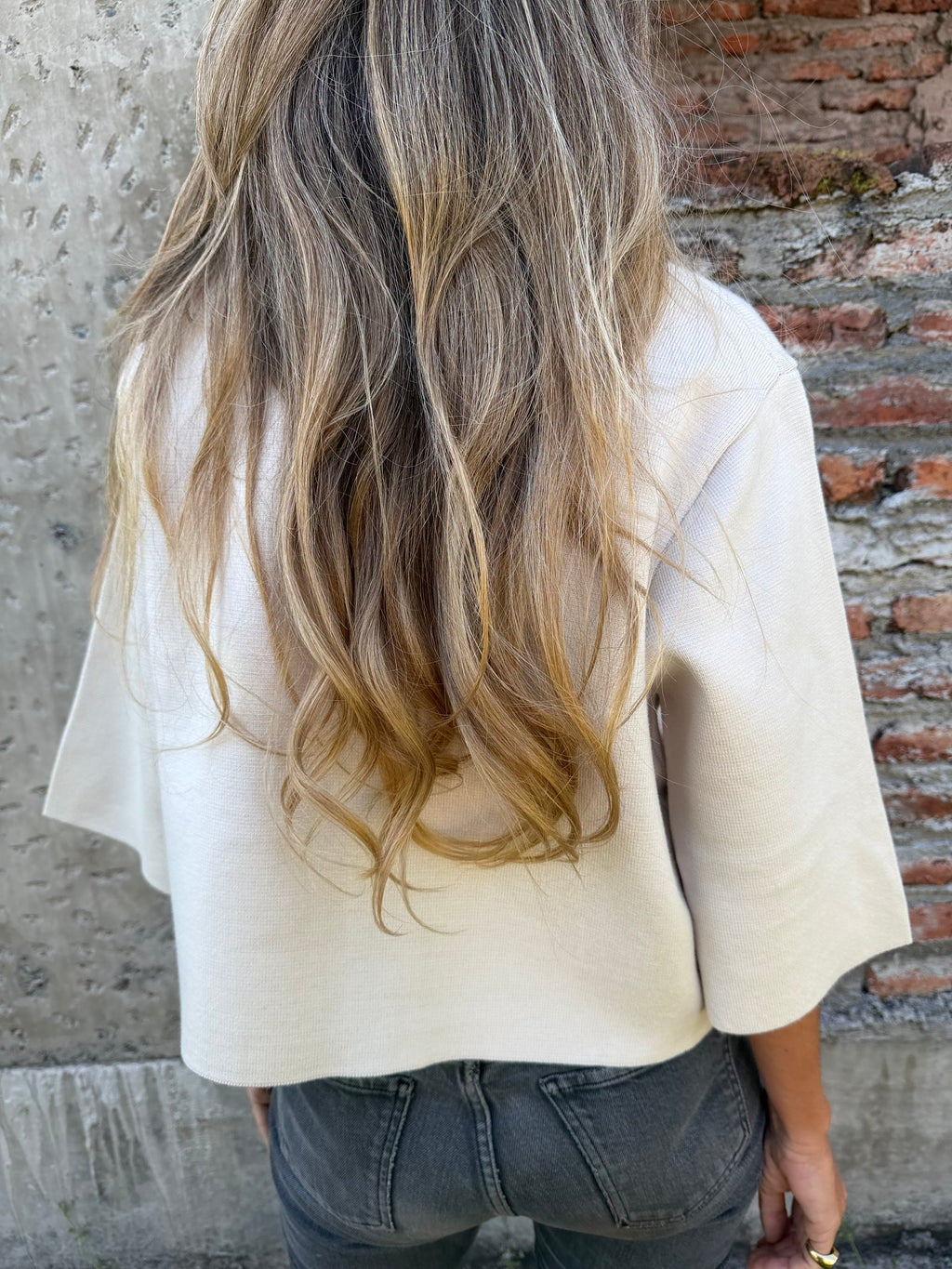 Chaqueta tejida cruda