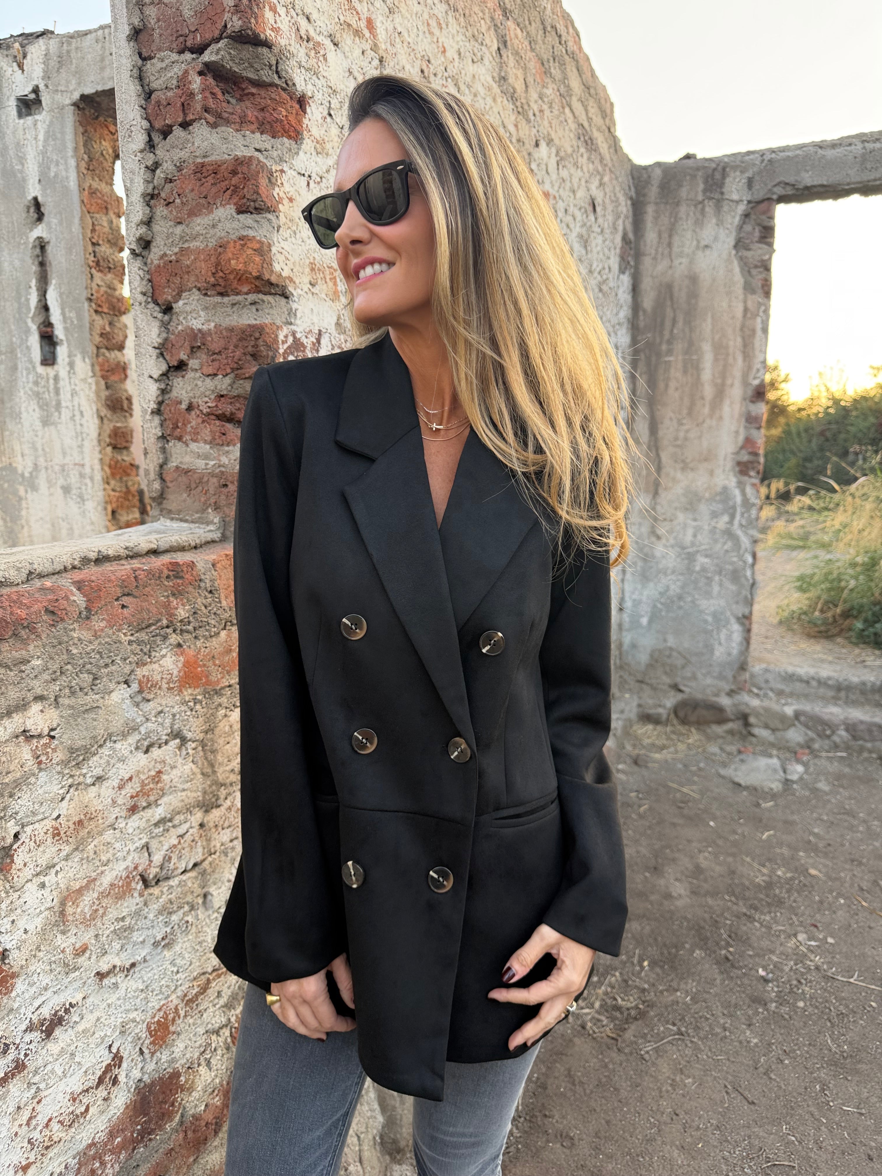 Blazer efecto gamuza increíble negra