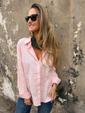 Blusa sastre botones escondidos rosada