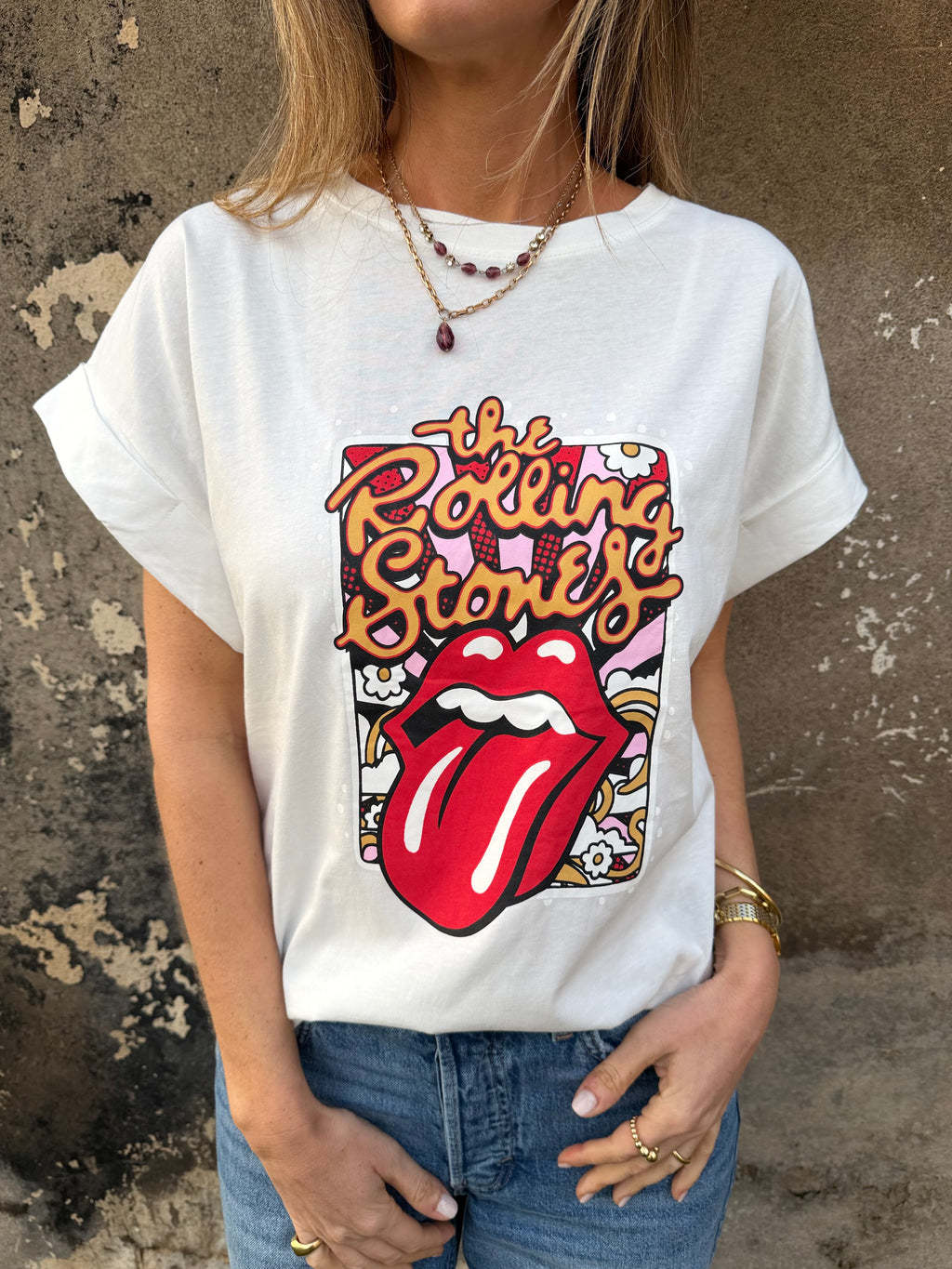 Polera rolling blanca