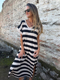 Vestido rayas negro