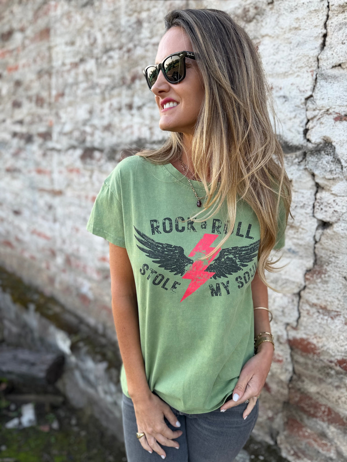 Polera rock verde