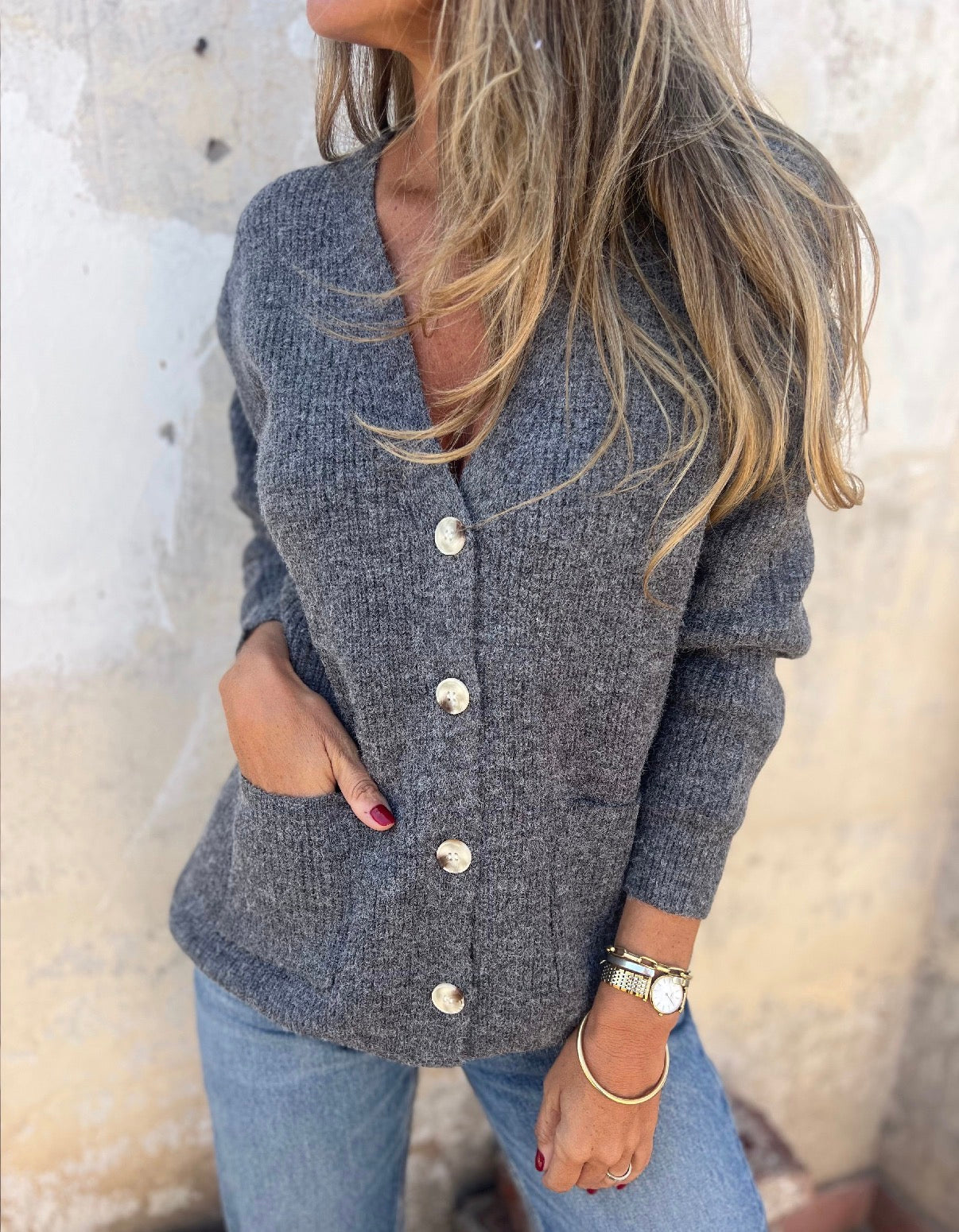 Chaleco ciprés gris oscuro