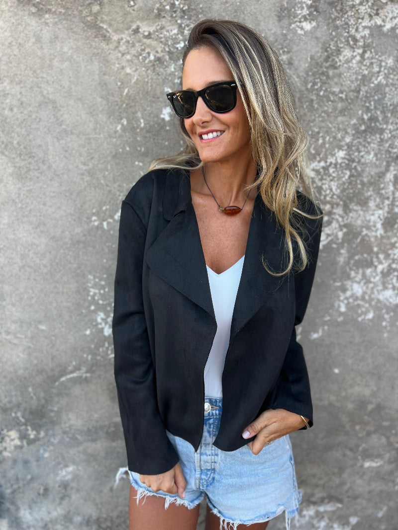 Biker suede negra