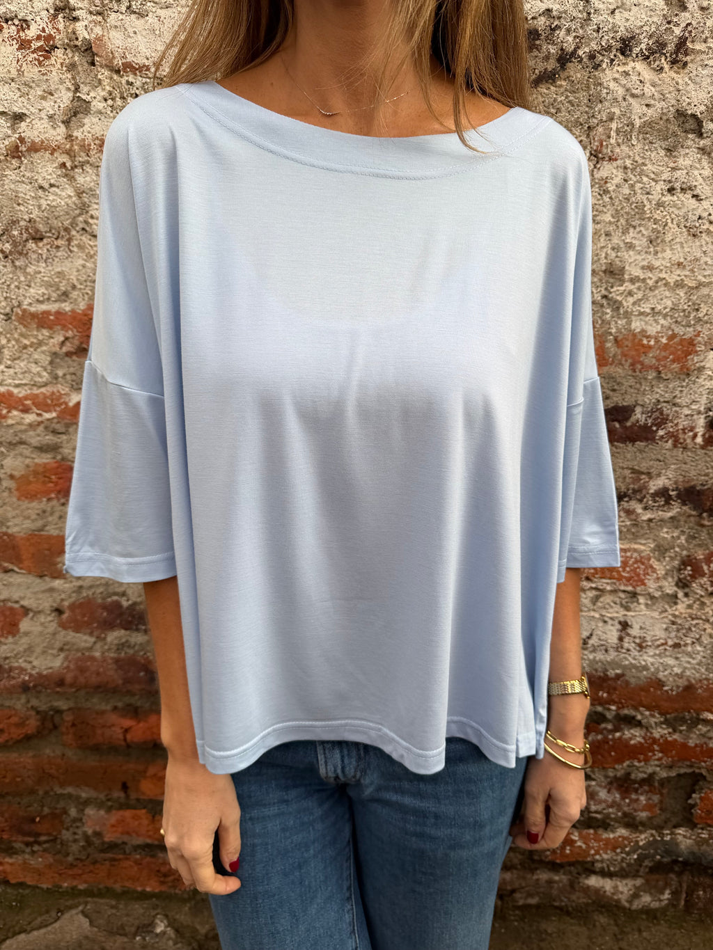 Maxxi polera modal celeste