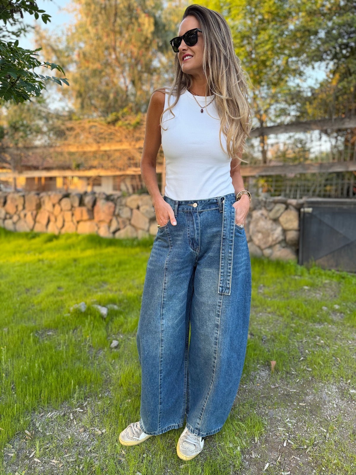 Bluejean new barrel cinto azul