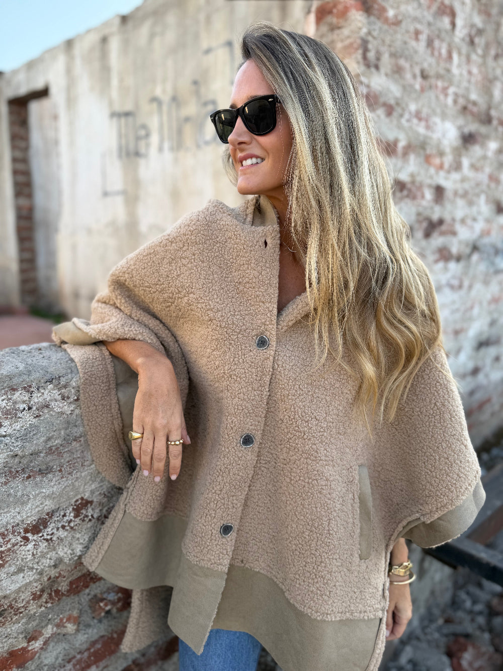 Poncho patagón beige