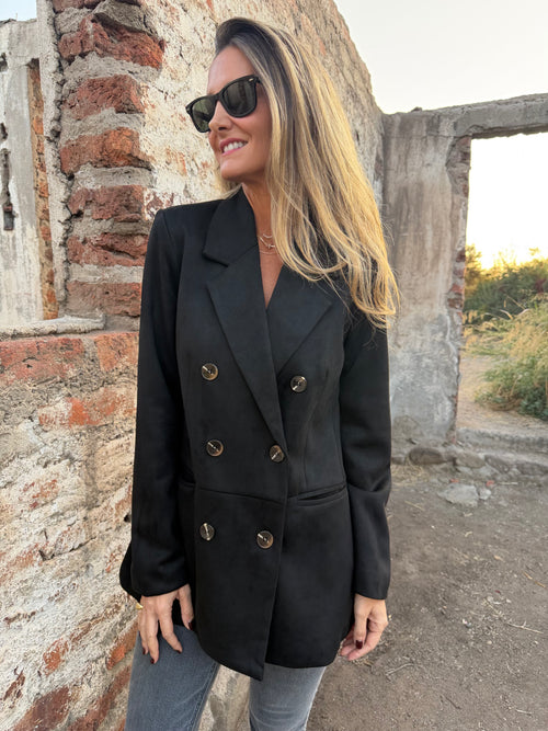 Blazer efecto gamuza increíble negra
