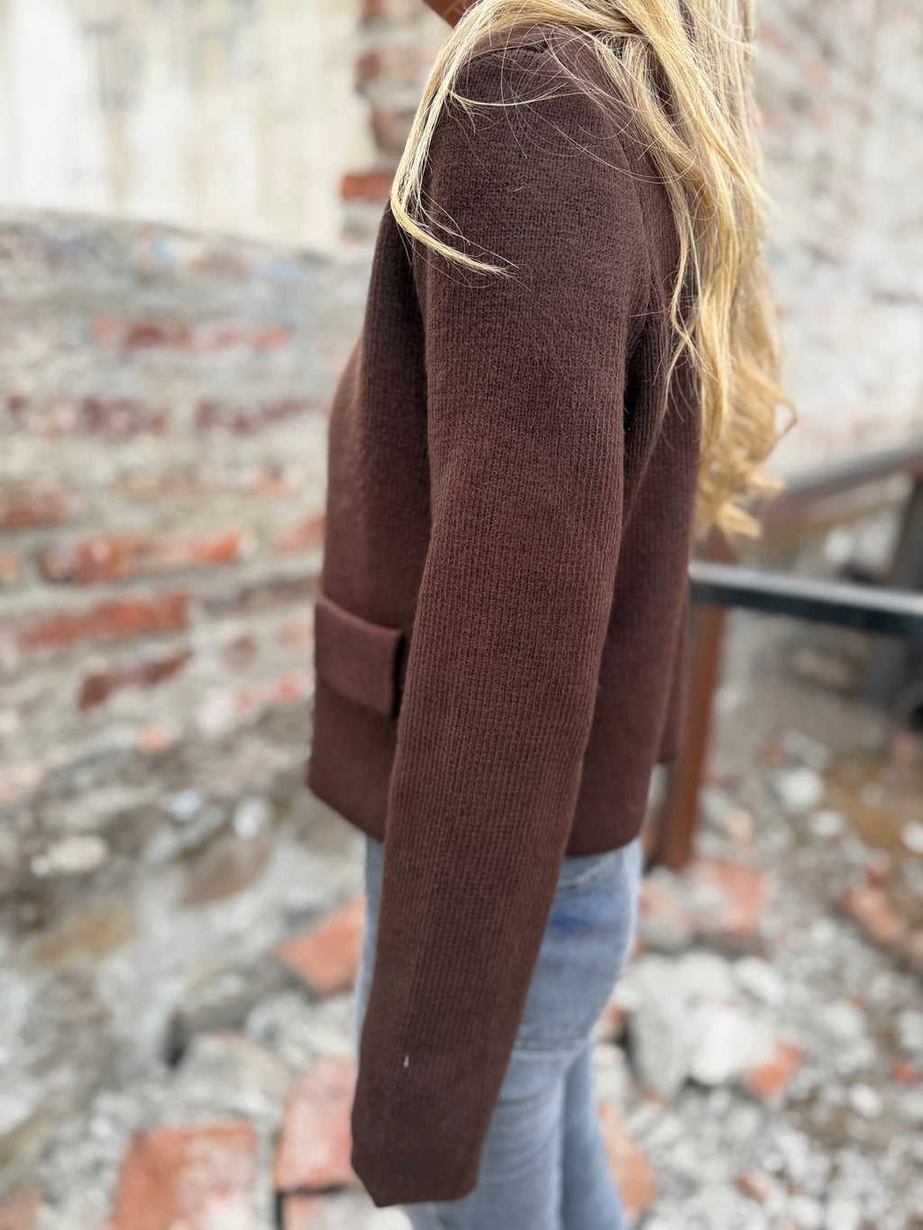 Chaleco tipo chaquetita café