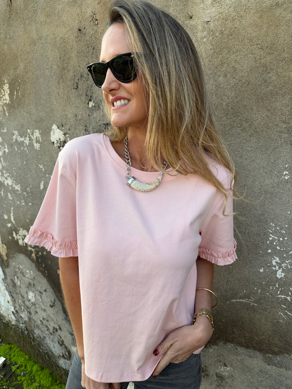 Polera modal vuelitos rosada