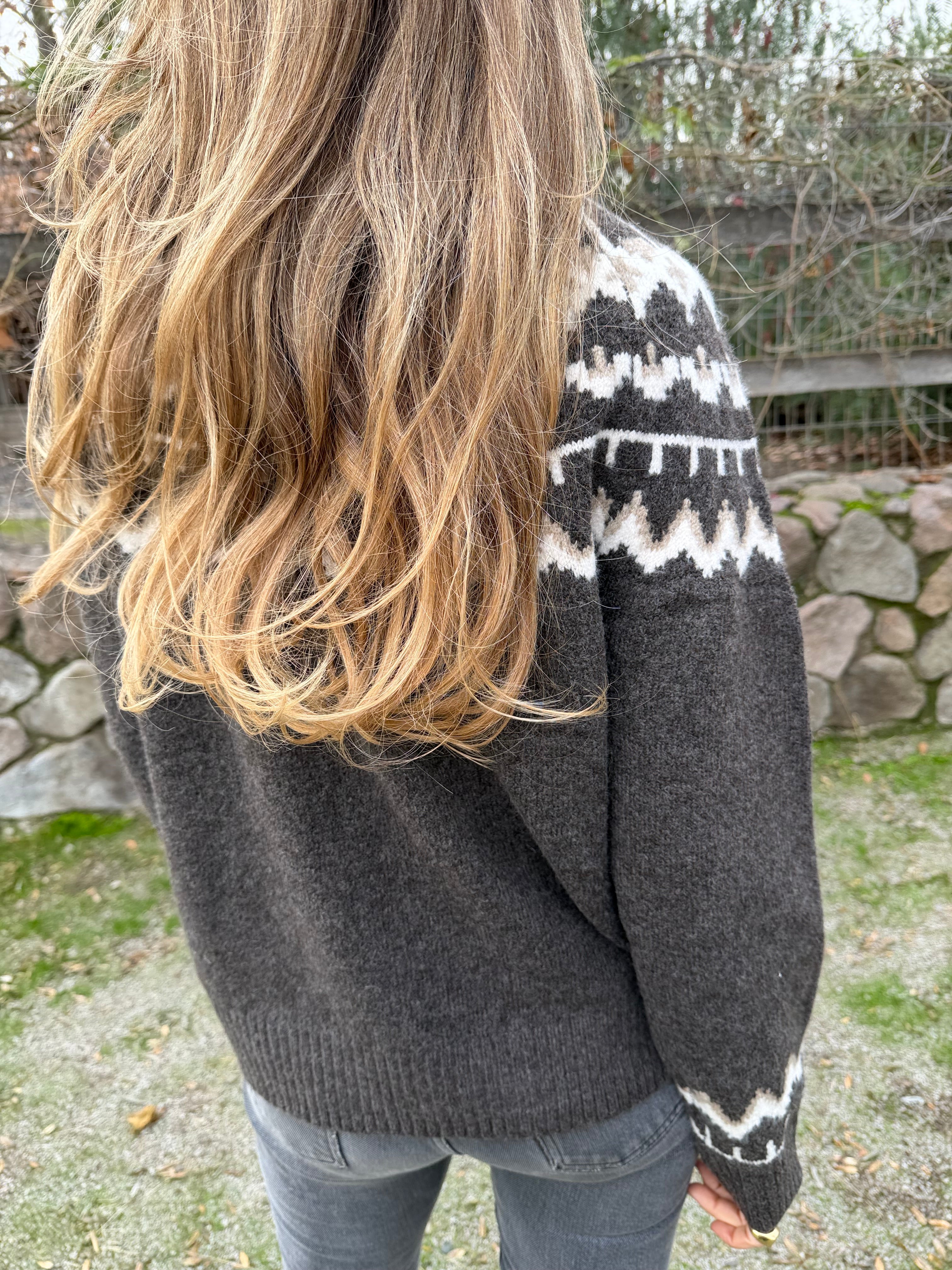 Chaleco new jacquard taupé