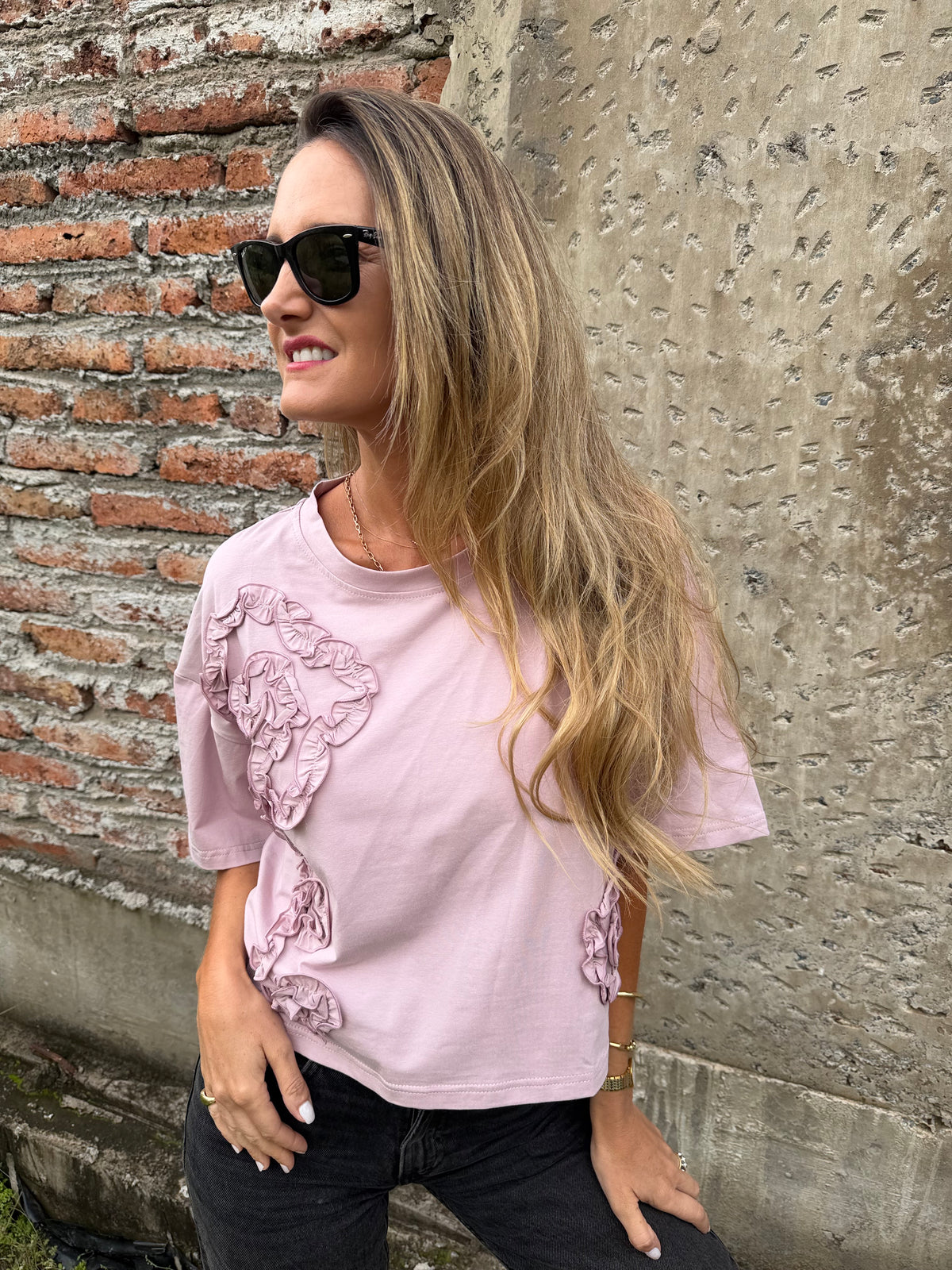 Polera las flores malva