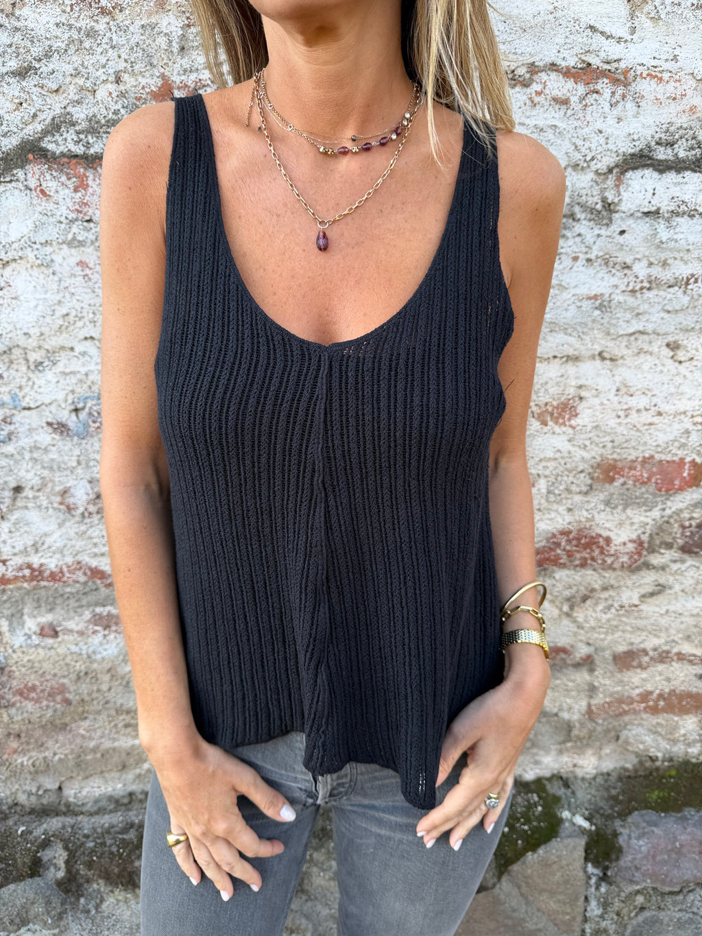 Polera natural negra