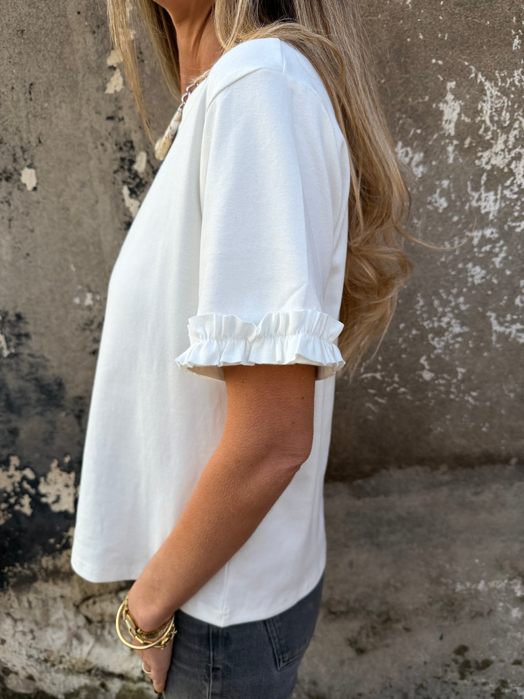 Polera modal vuelitos blanca