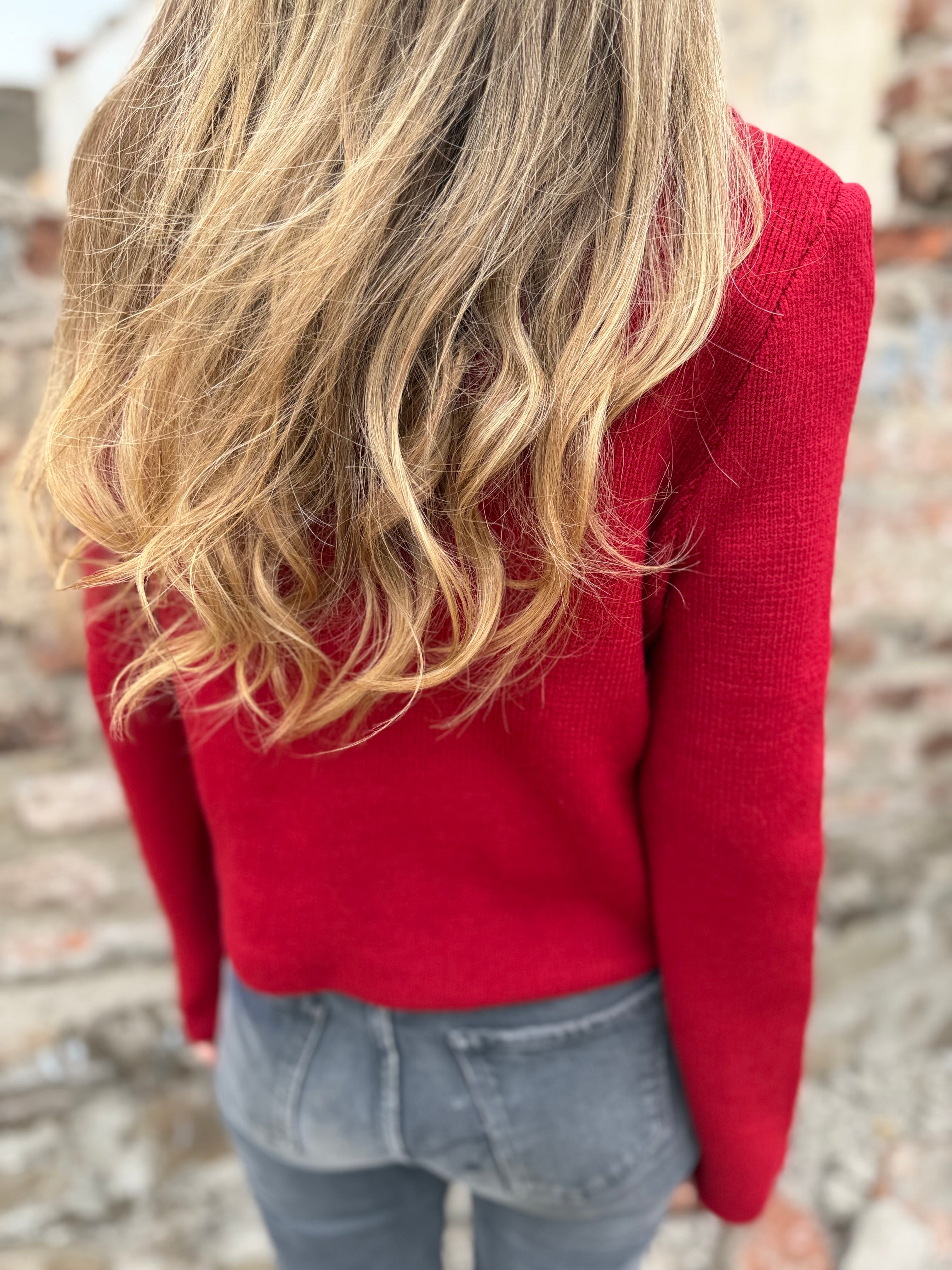 Chaleco tipo chaquetita rojo italiano