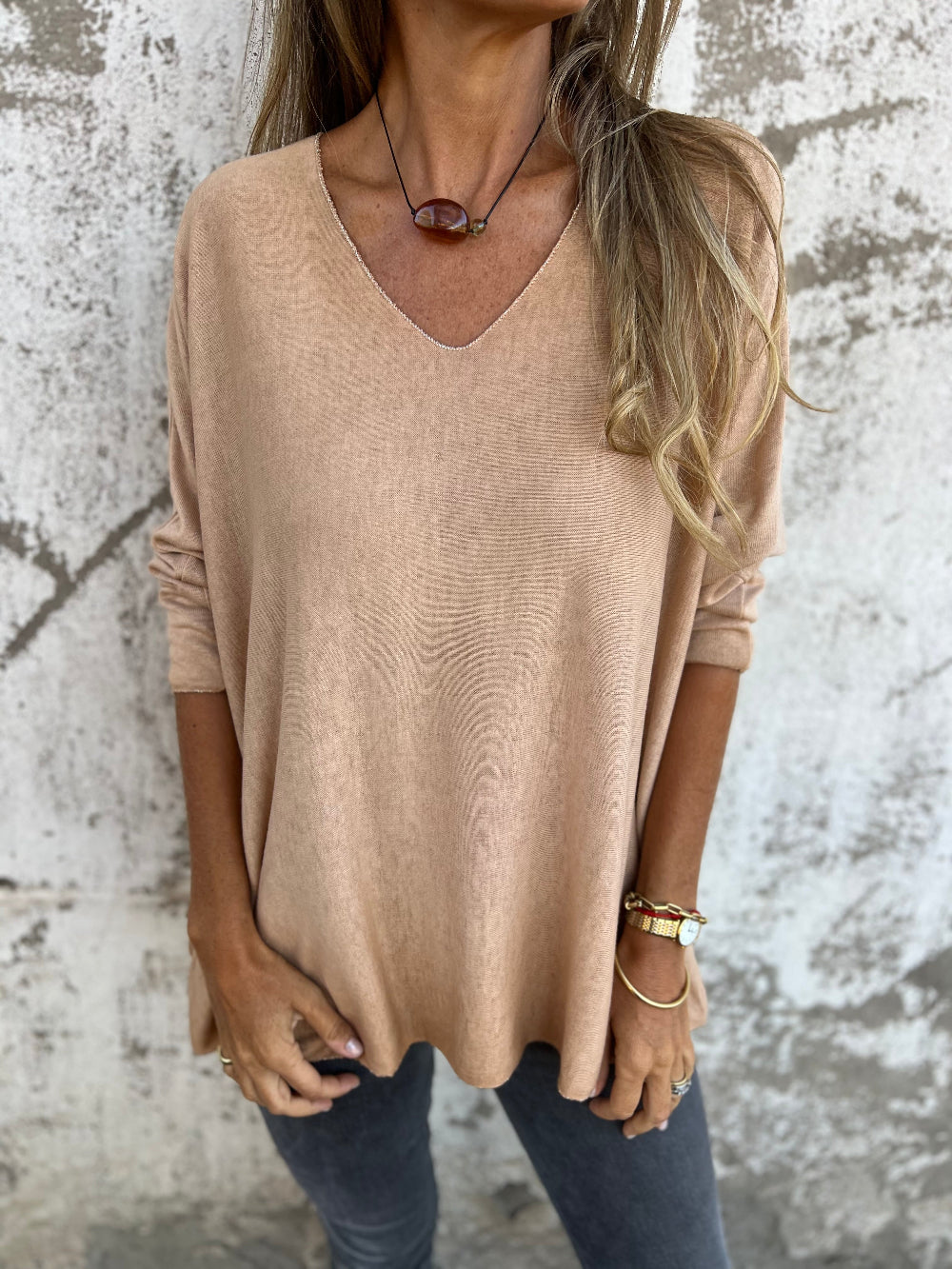 Polera hilo venecia camel