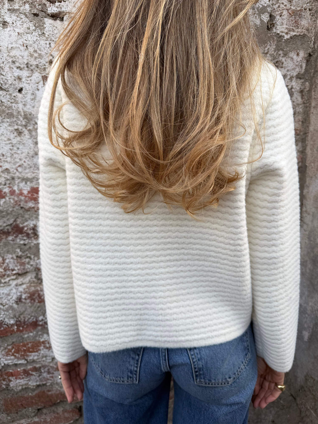 Chaqueta paño waves blanca