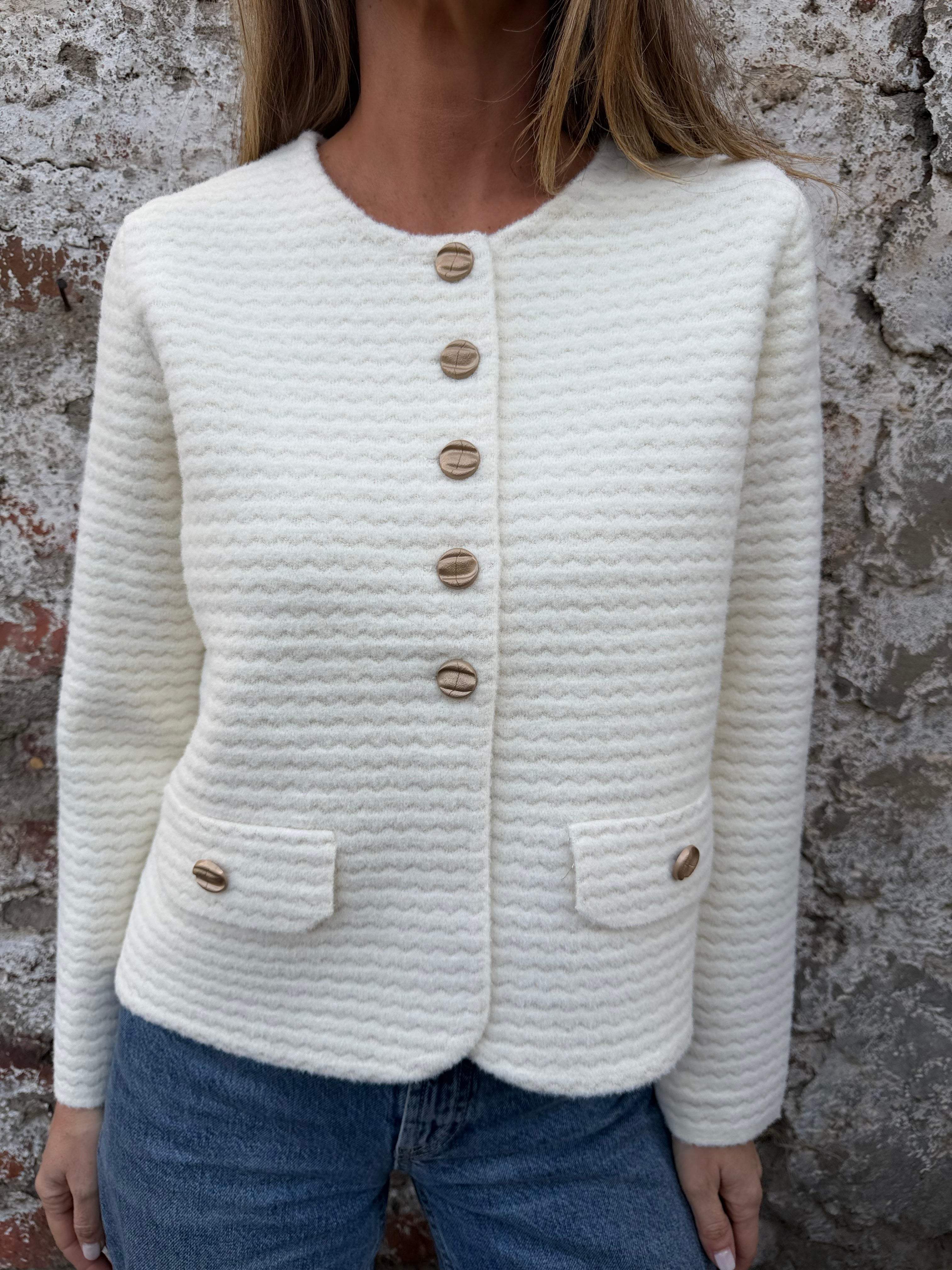 Chaqueta paño waves blanca
