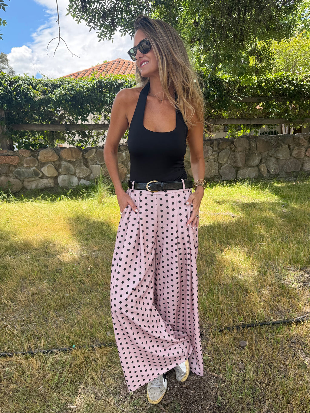 New palazo polca dots rosado claro