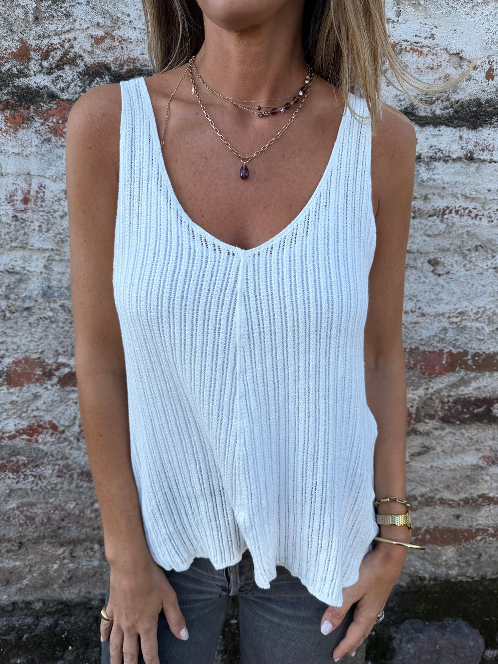 Polera natural blanca