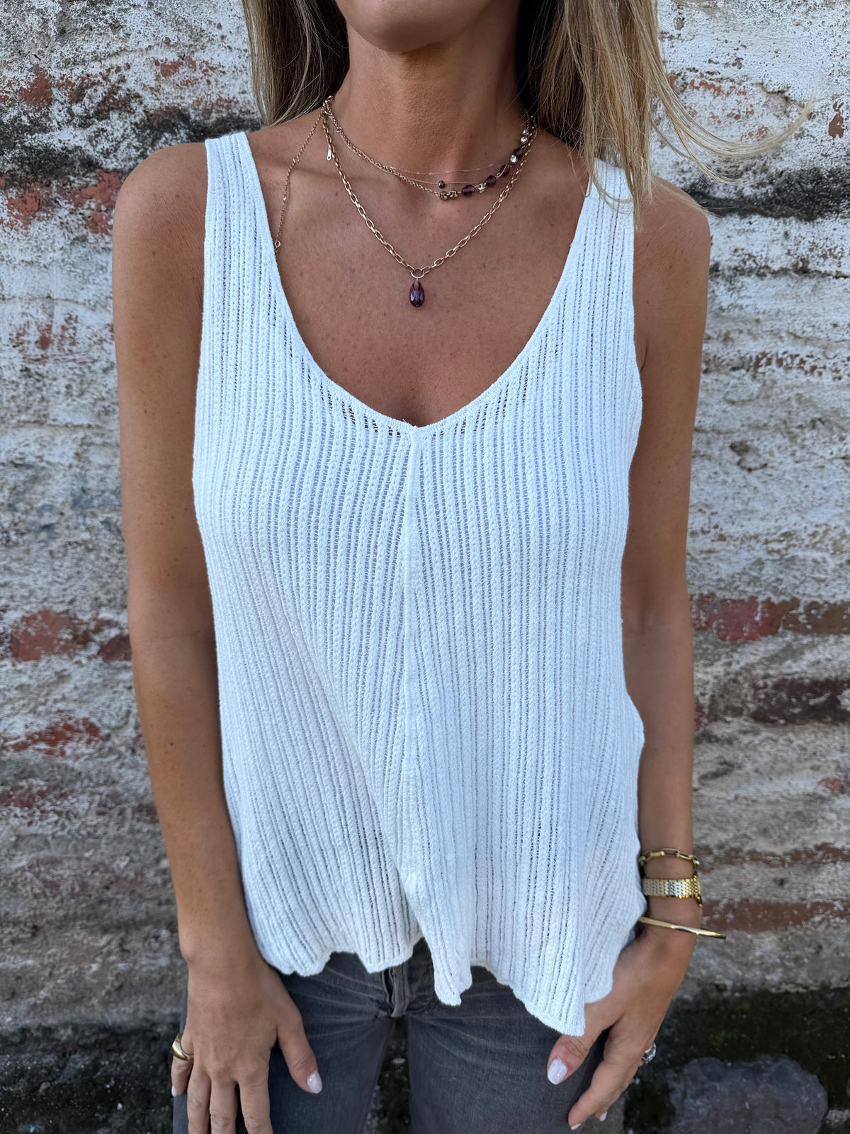 Polera natural blanca