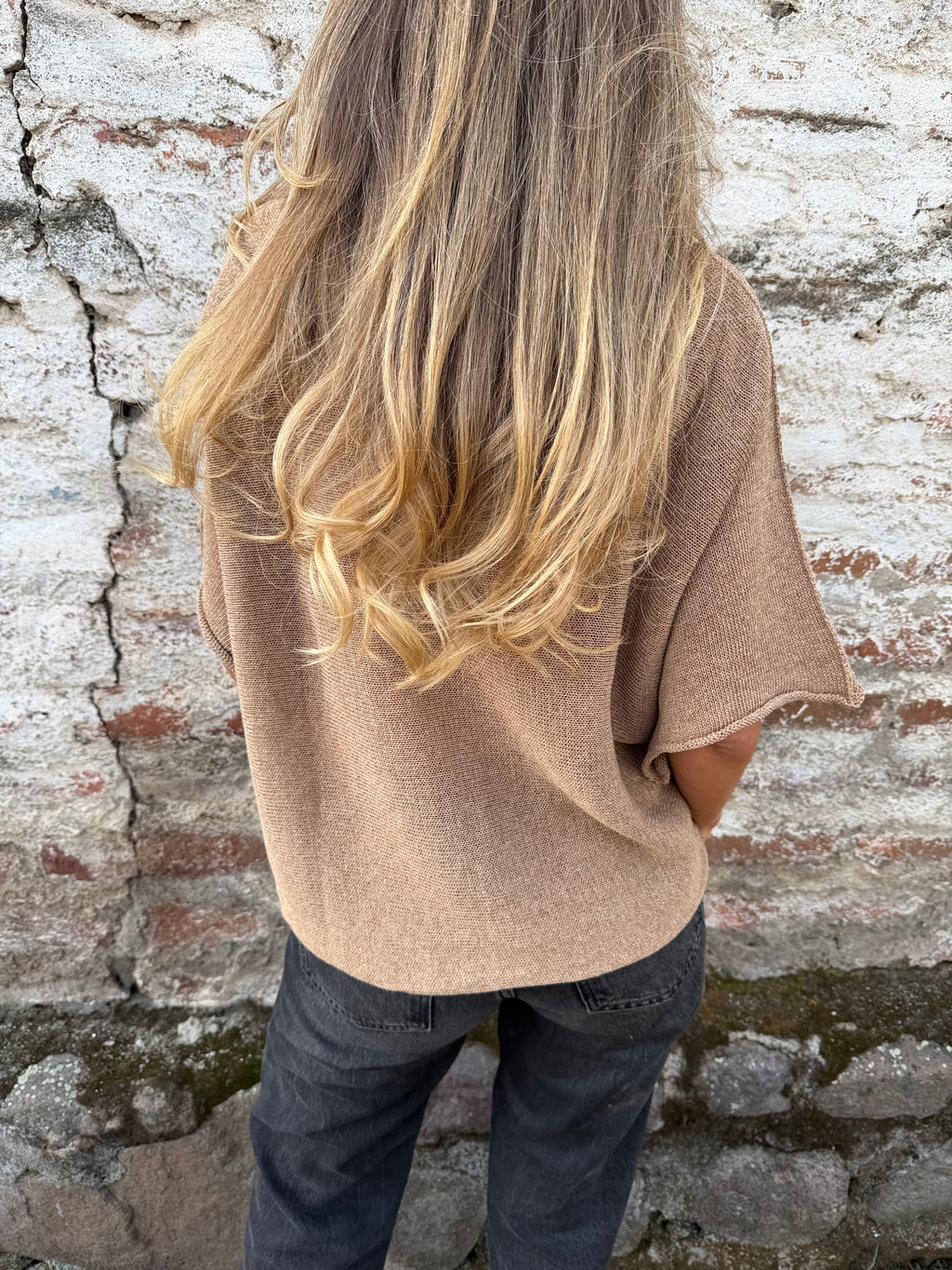 Polera/ chaleco tejida perfecta café  claro
