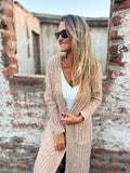 Chaleco básico largo chenille camel