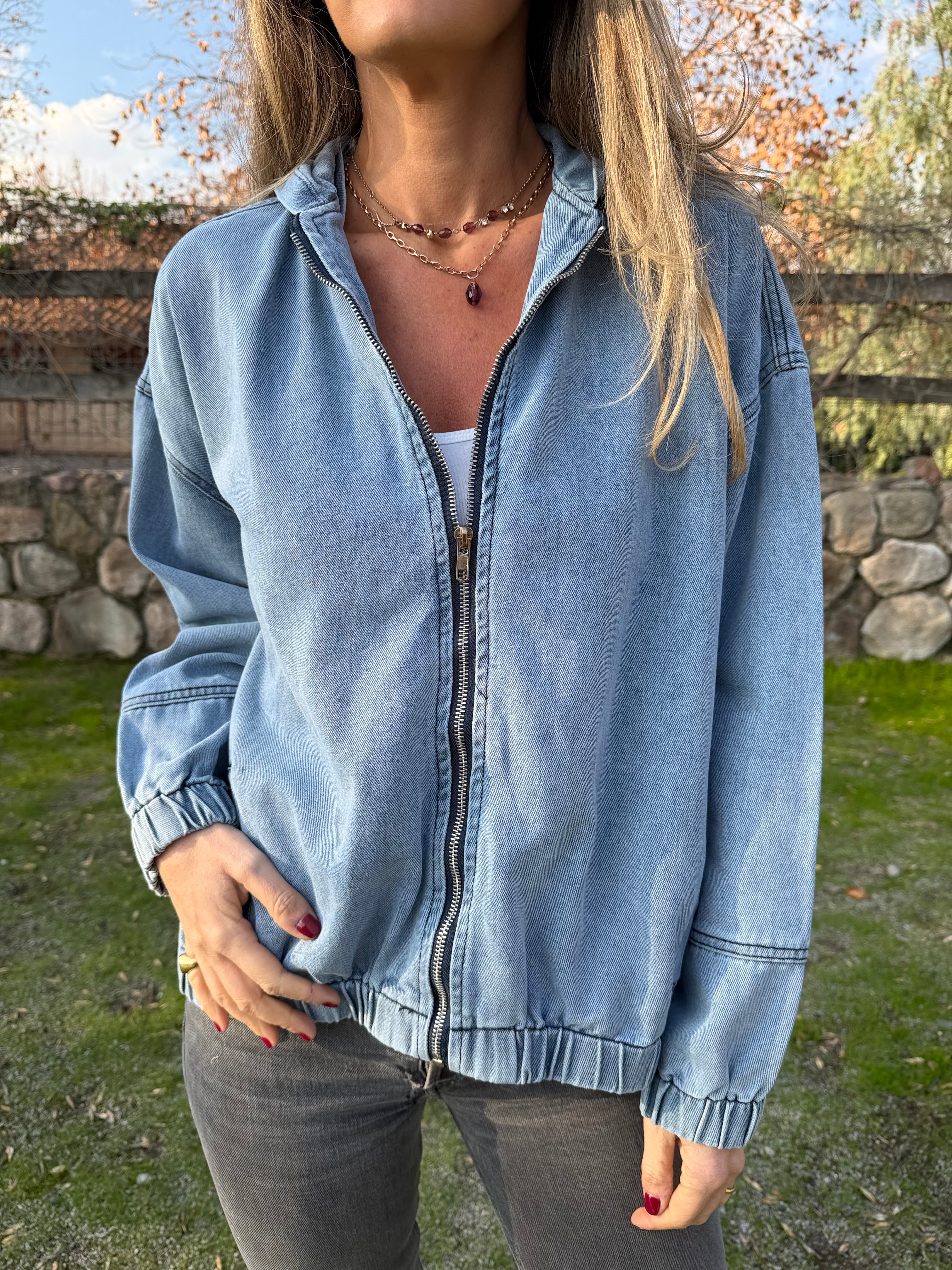 Bomber bluejean celeste
