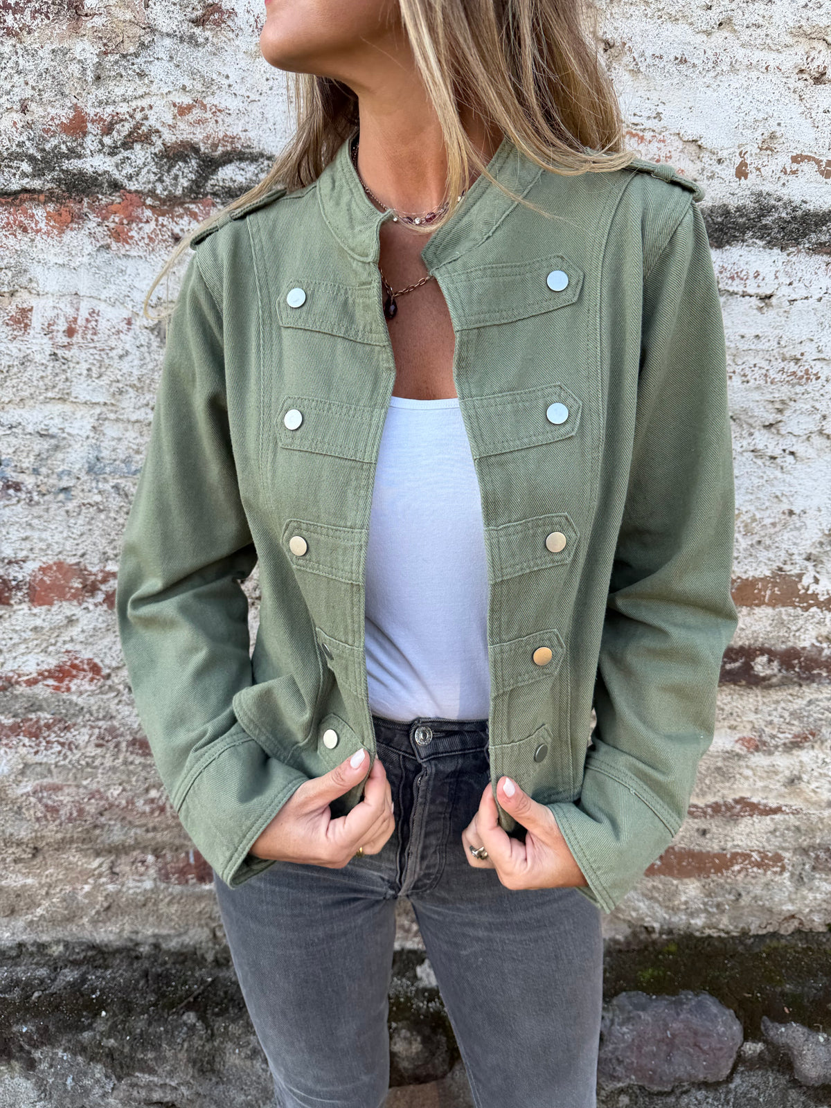 Chaqueta Napoleón bluejean simple verde