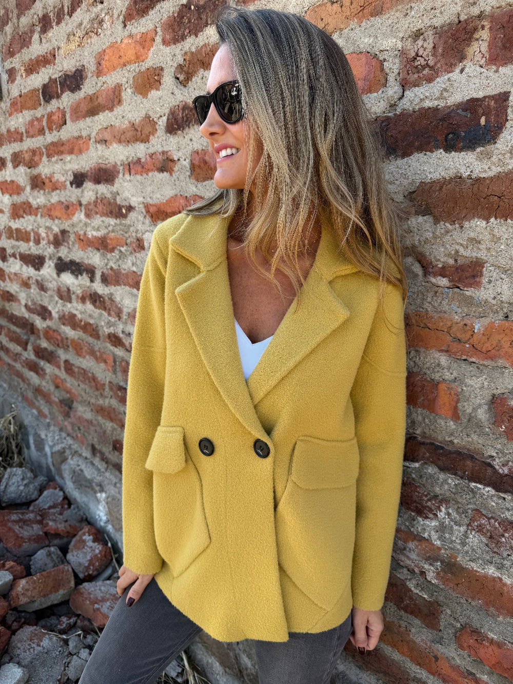 Abrigo eloísa amarillo opaco