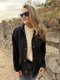 Chaqueta simple paño bolsillos gris acero