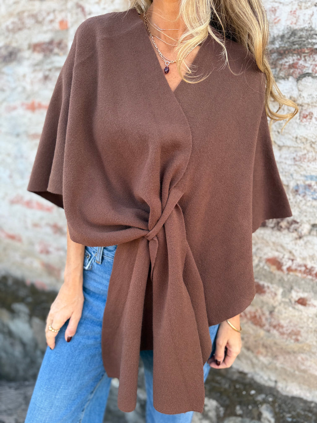 Tapado tipo poncho café