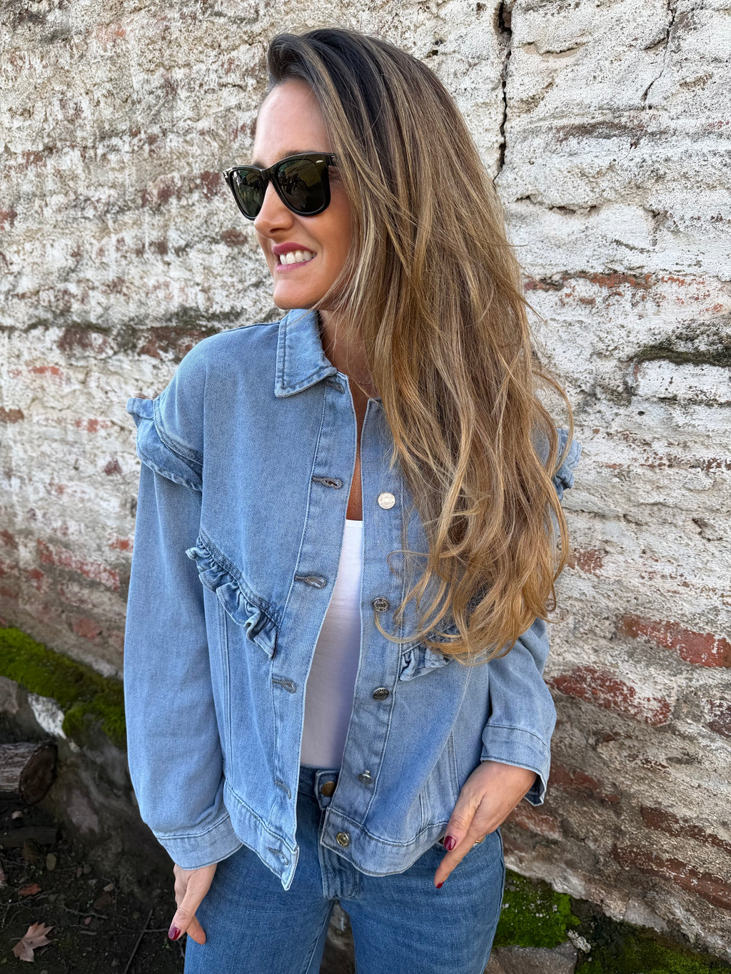 Chaqueta bluejean vuelitos celeste