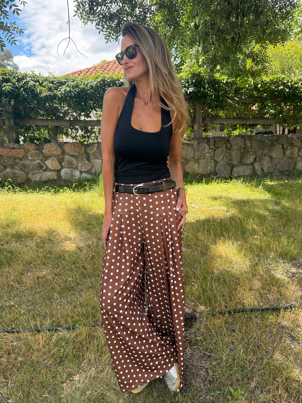 New palazo polca dots caramelo