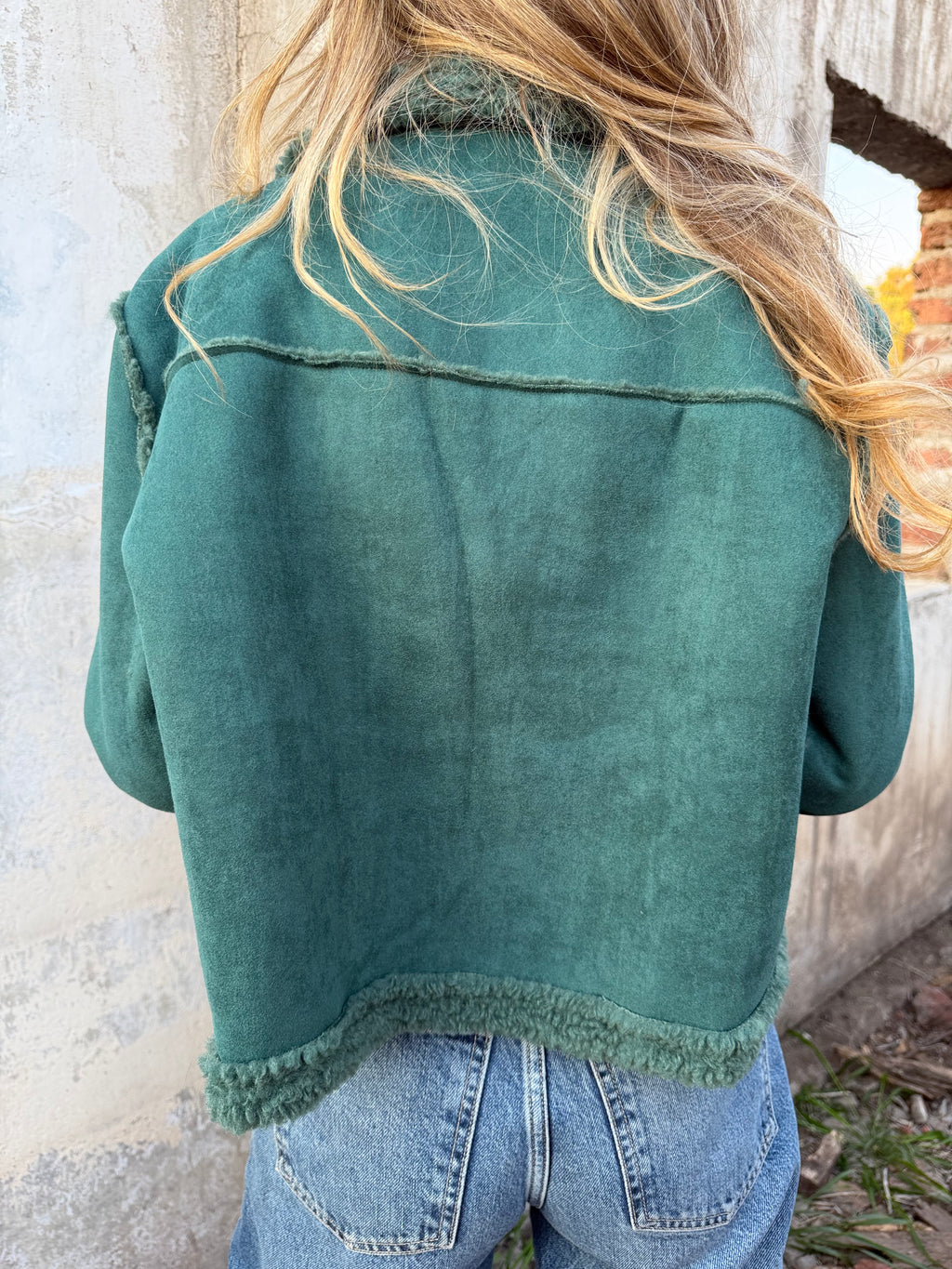 Chaqueta reversible chiporro suede verde