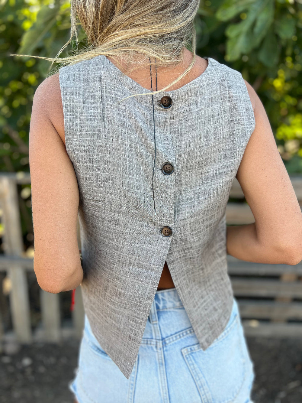Blusa jaspeada gris