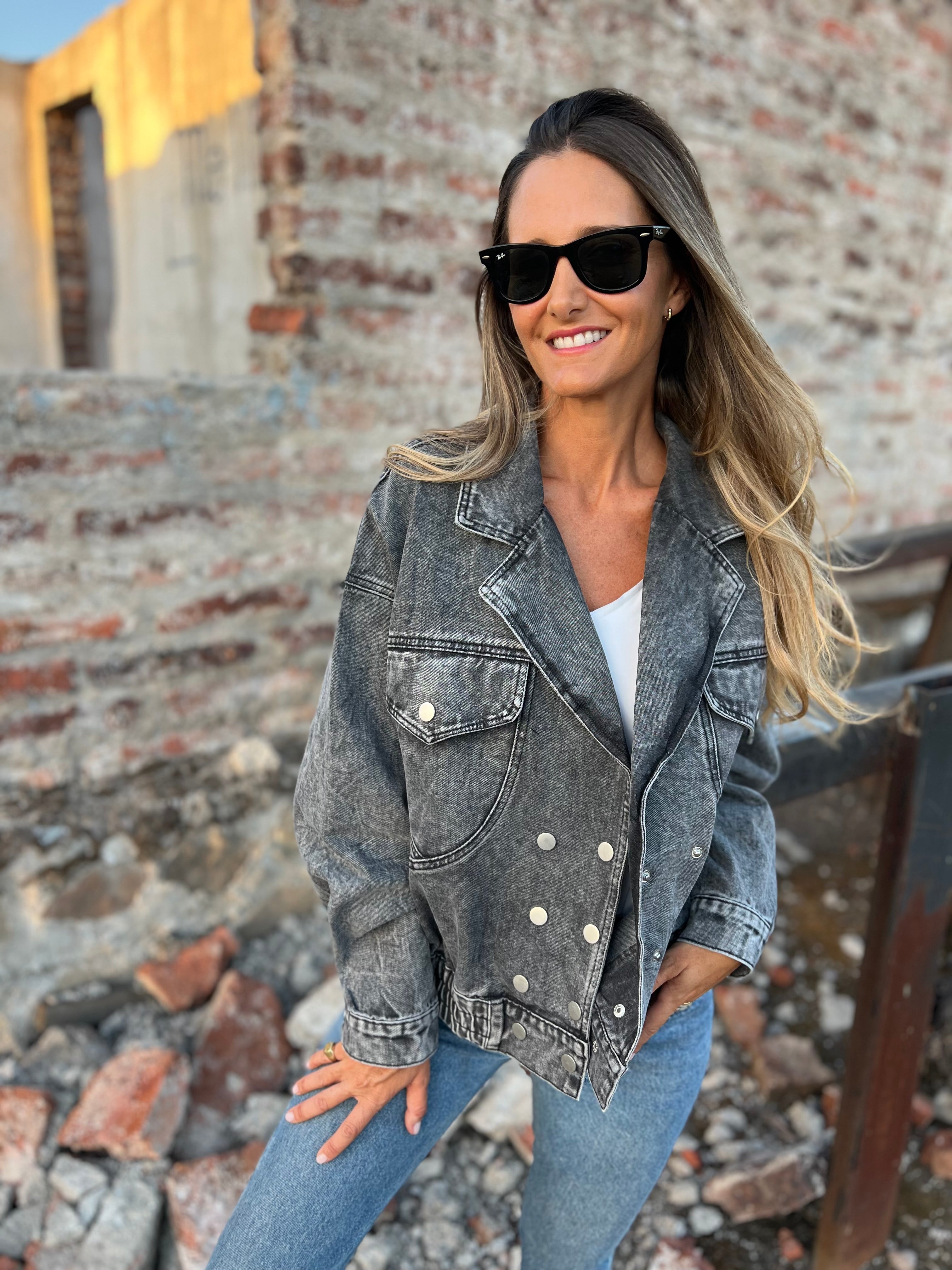 Chaqueta retro bluejean gris