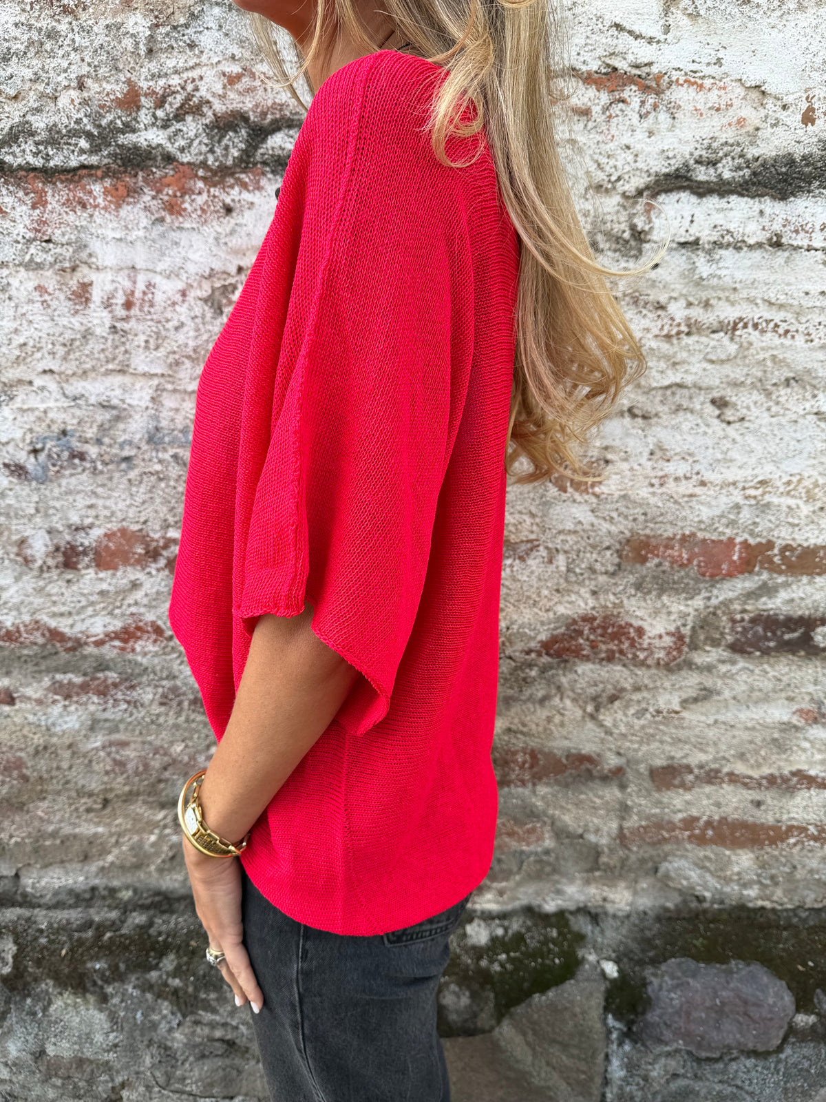 Polera/ chaleco tejida perfecta roja