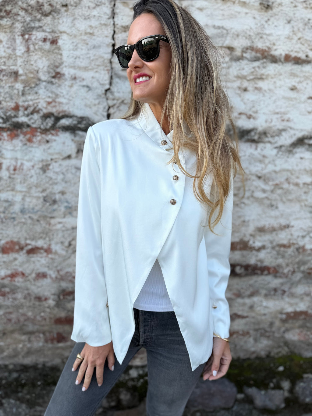 Chaqueta new funnel formal blanca