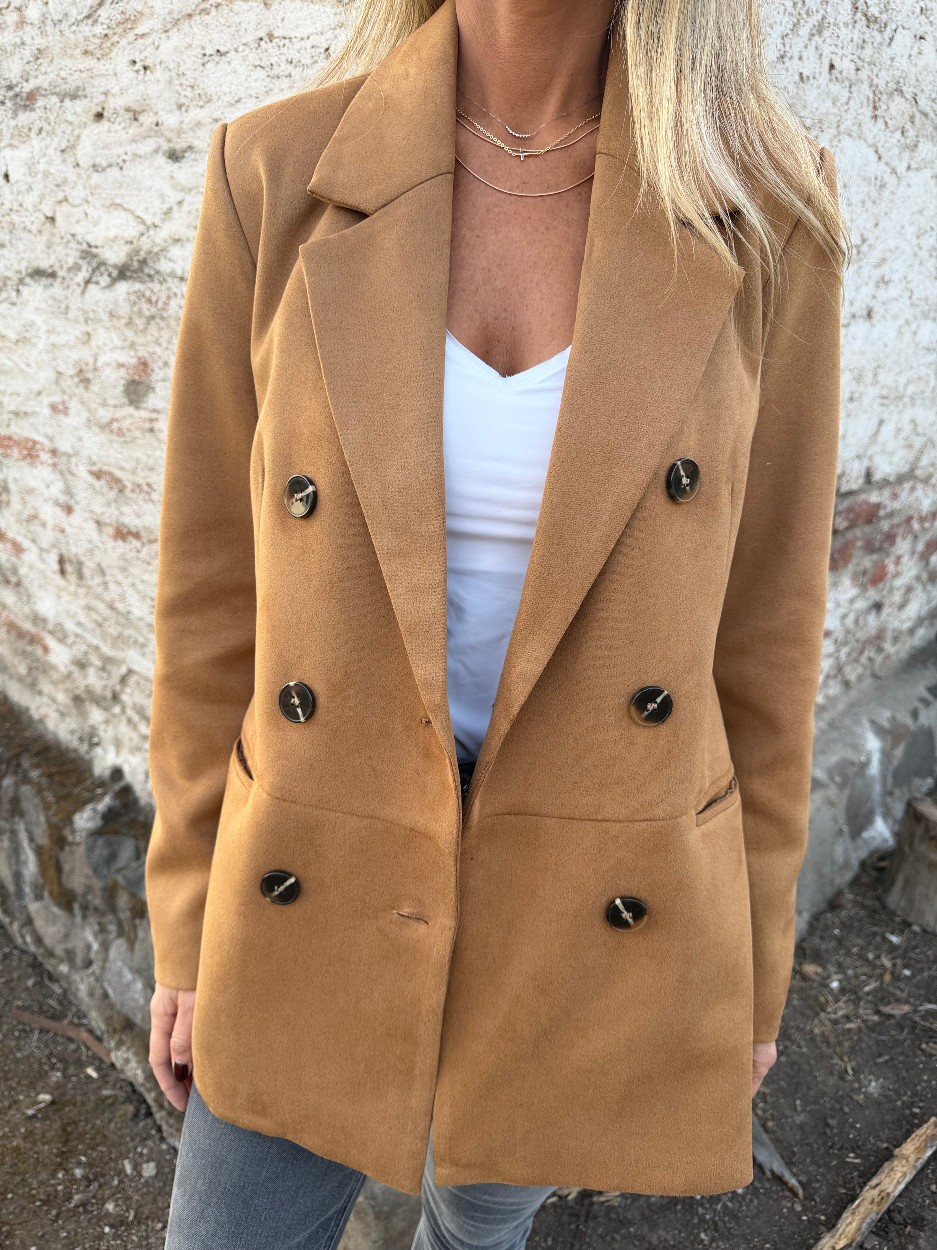 Blazer efecto gamuza increíble camel