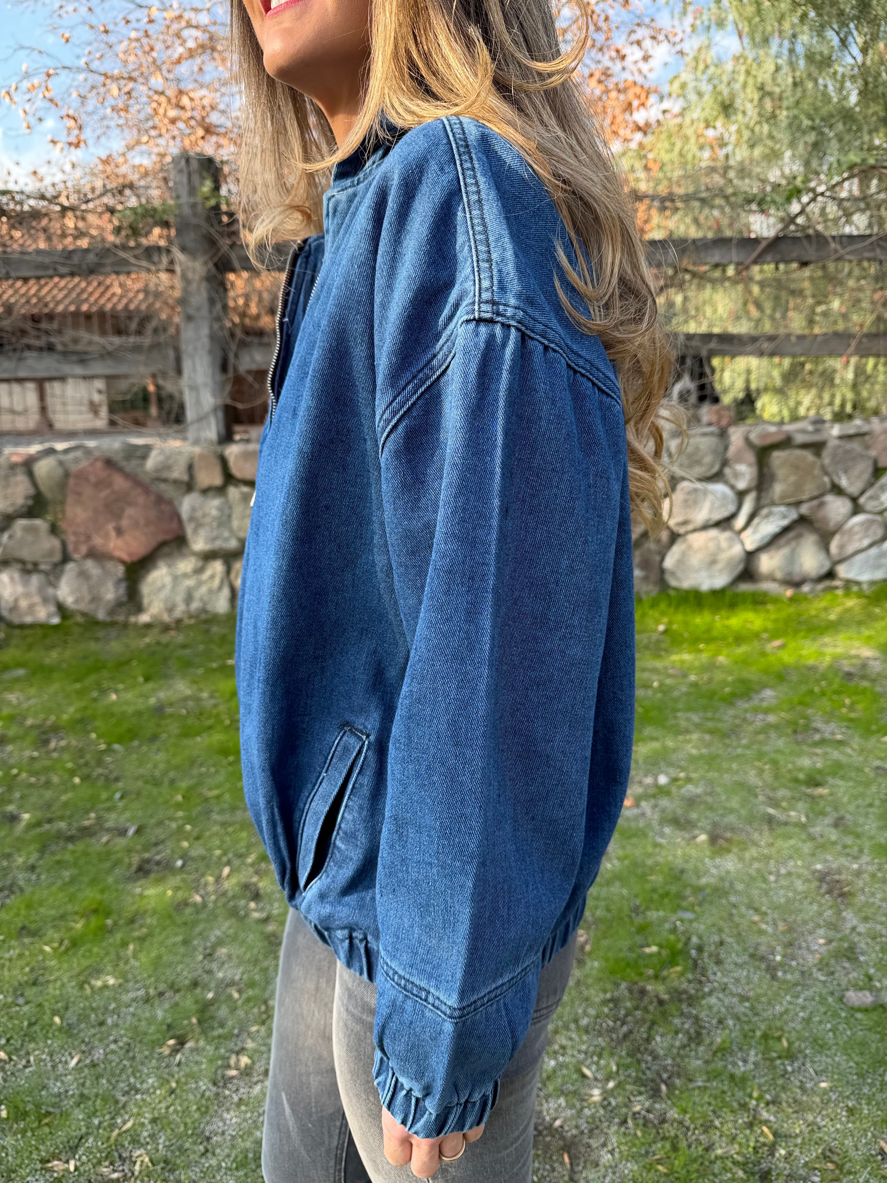 Bomber bluejean azul